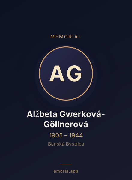 Memorial portrait of Alžbeta Gwerková-Göllnerová