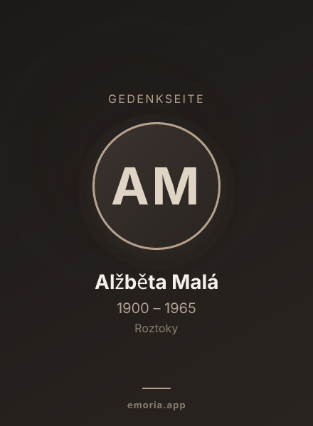 Gedenkportrait von Alžběta Malá