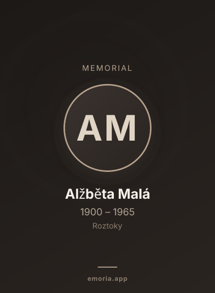 Memorial portrait of Alžběta Malá