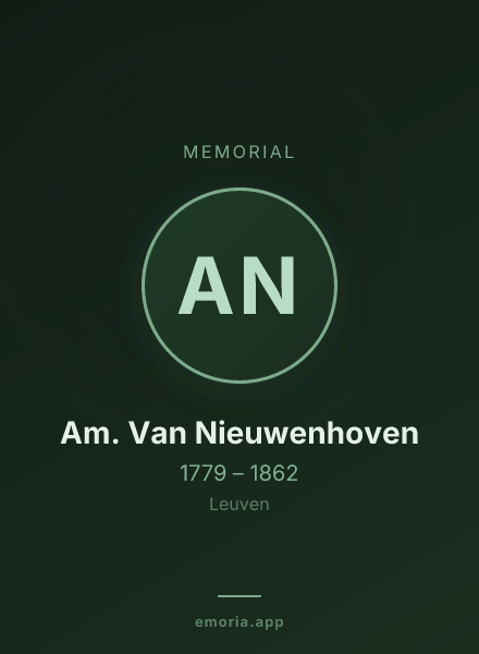 Memorial portrait of Am. Van Nieuwenhoven