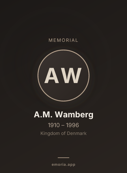 Memorial portrait of A.M. Wamberg