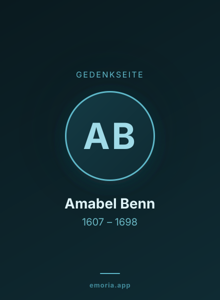 Gedenkportrait von Amabel Benn