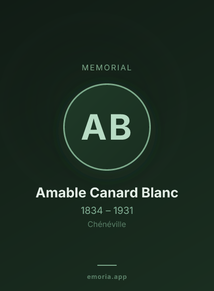 Memorial portrait of Amable Canard Blanc