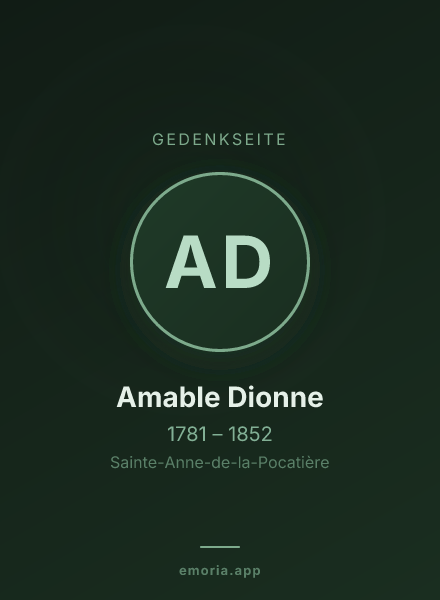 Gedenkportrait von Amable Dionne