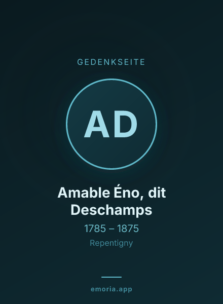 Gedenkportrait von Amable Éno, dit Deschamps