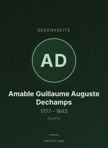 Gedenkportrait von Amable Guillaume Auguste Dechamps