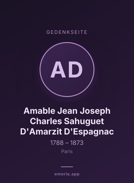 Gedenkportrait von Amable Jean Joseph Charles Sahuguet D'Amarzit D'Espagnac