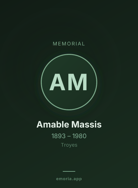 Memorial portrait of Amable Massis