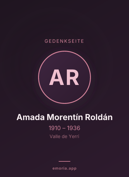Gedenkportrait von Amada Morentín Roldán