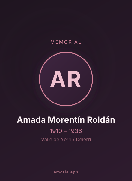 Memorial portrait of Amada Morentín Roldán