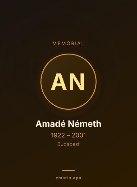 Memorial portrait of Amadé Németh