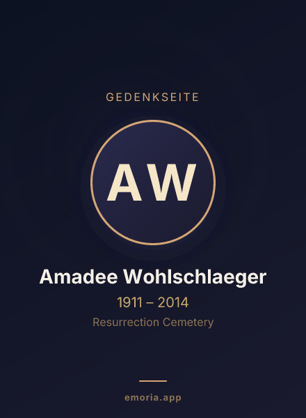 Gedenkportrait von Amadee Wohlschlaeger