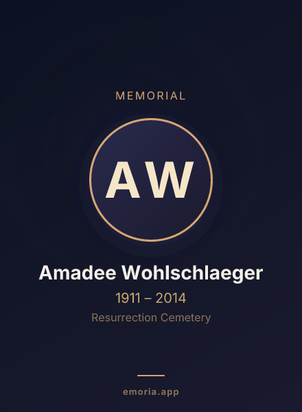 Memorial portrait of Amadee Wohlschlaeger