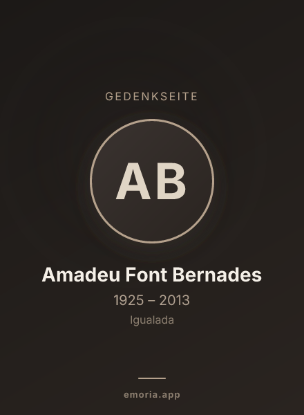 Gedenkportrait von Amadeu Font Bernades