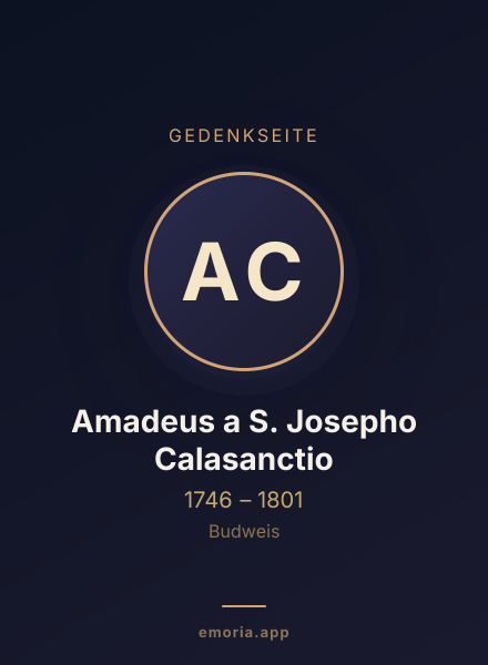 Gedenkportrait von Amadeus a S. Josepho Calasanctio