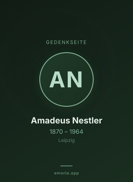 Gedenkportrait von Amadeus Nestler