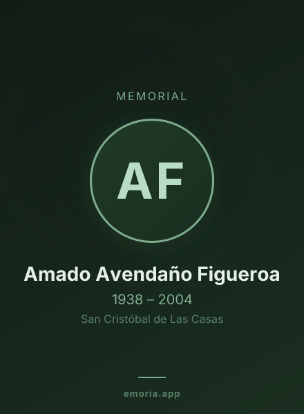 Memorial portrait of Amado Avendaño Figueroa