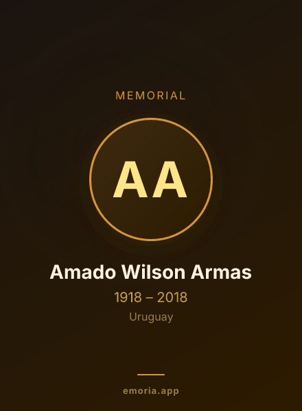 Memorial portrait of Amado Wilson Armas