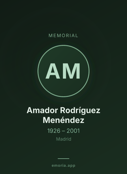 Memorial portrait of Amador Rodríguez Menéndez