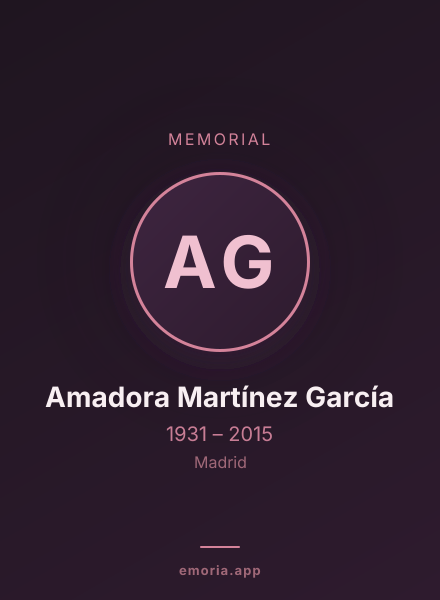 Memorial portrait of Amadora Martínez García