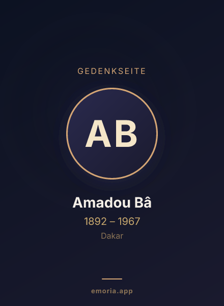 Gedenkportrait von Amadou Bâ