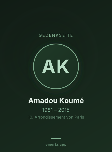 Gedenkportrait von Amadou Koumé