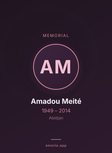 Memorial portrait of Amadou Meité