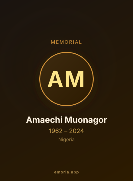 Memorial portrait of Amaechi Muonagor