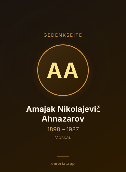 Gedenkportrait von Amajak Nikolajevič Ahnazarov