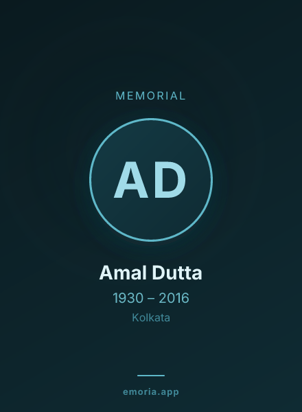 Memorial portrait of Amal Dutta