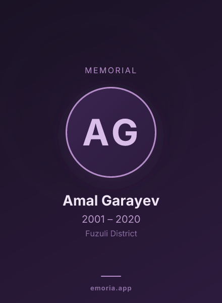 Memorial portrait of Amal Garayev