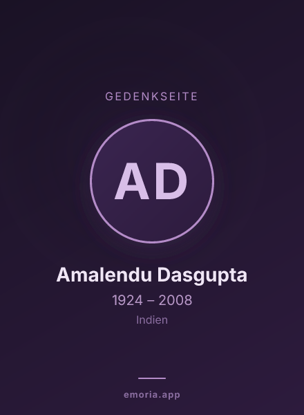 Gedenkportrait von Amalendu Dasgupta