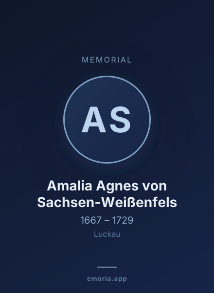 Memorial portrait of Amalia Agnes von Sachsen-Weißenfels