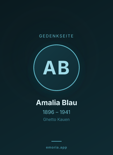 Gedenkportrait von Amalia Blau