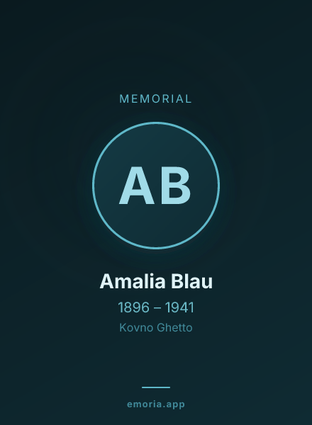 Memorial portrait of Amalia Blau