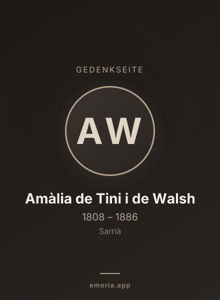 Gedenkportrait von Amàlia de Tini i de Walsh