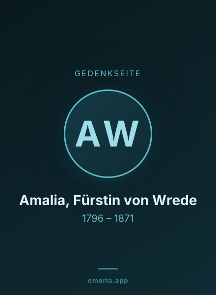 Gedenkportrait von Amalia, Fürstin von Wrede
