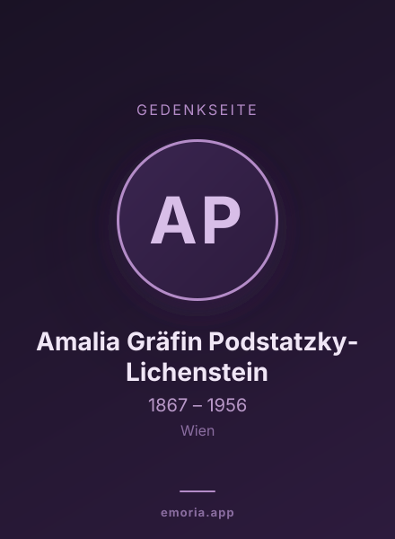 Gedenkportrait von Amalia Gräfin Podstatzky-Lichenstein