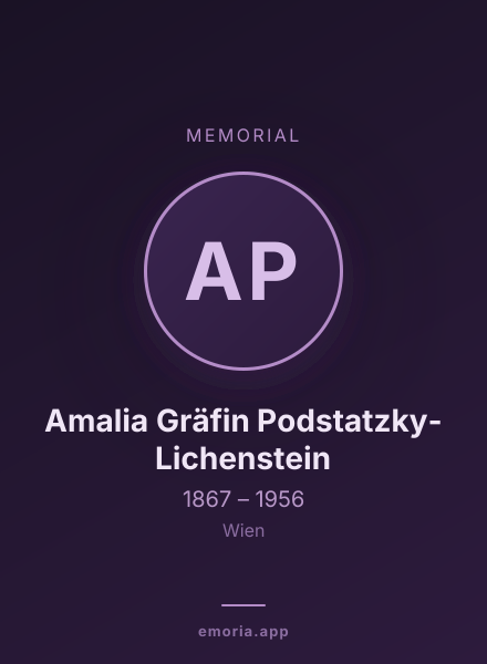 Memorial portrait of Amalia Gräfin Podstatzky-Lichenstein