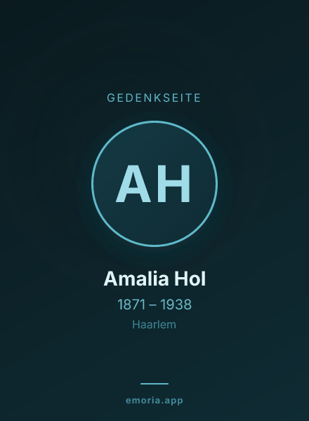 Gedenkportrait von Amalia Hol