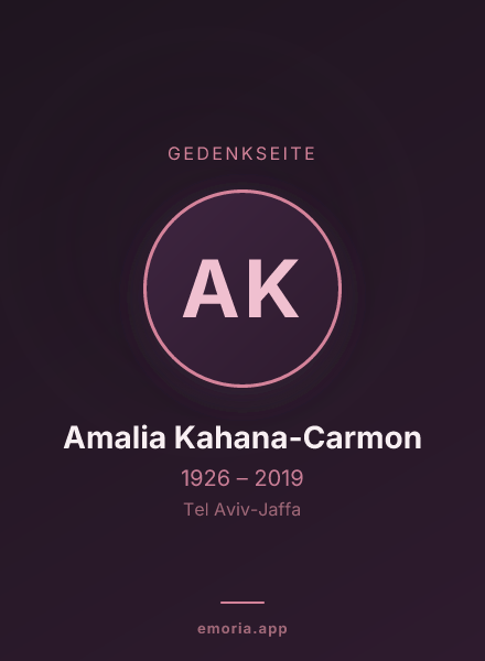 Gedenkportrait von Amalia Kahana-Carmon