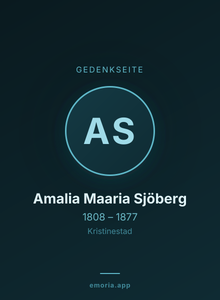 Gedenkportrait von Amalia Maaria Sjöberg
