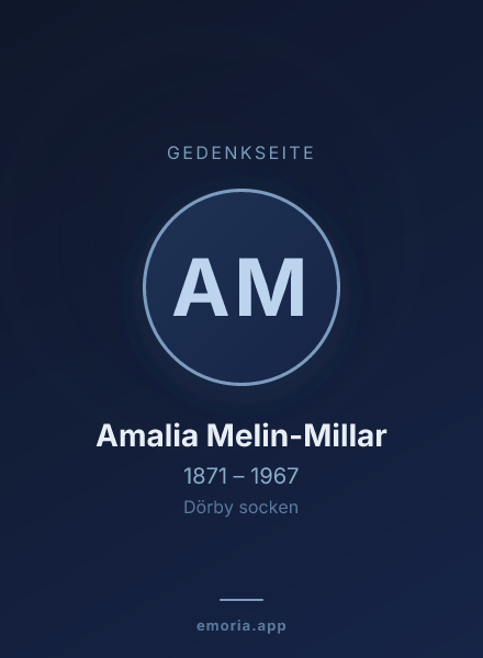 Gedenkportrait von Amalia Melin-Millar