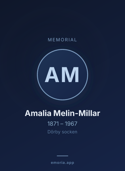 Memorial portrait of Amalia Melin-Millar