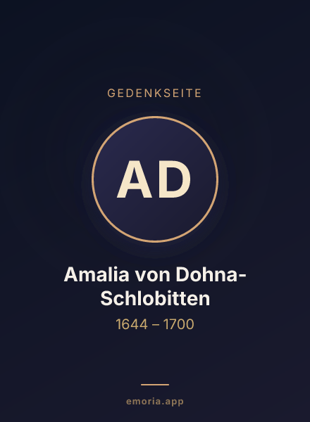 Gedenkportrait von Amalia von Dohna-Schlobitten
