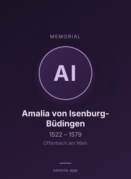 Memorial portrait of Amalia von Isenburg-Büdingen