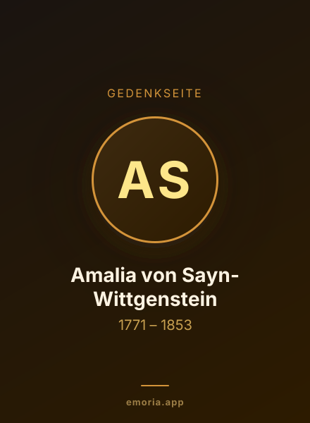 Gedenkportrait von Amalia von Sayn-Wittgenstein