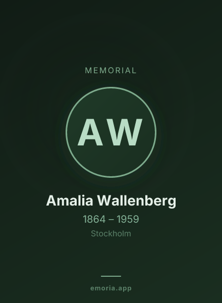 Memorial portrait of Amalia Wallenberg