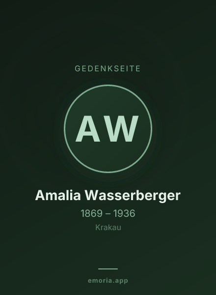 Gedenkportrait von Amalia Wasserberger