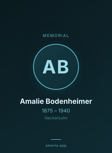 Memorial portrait of Amalie Bodenheimer